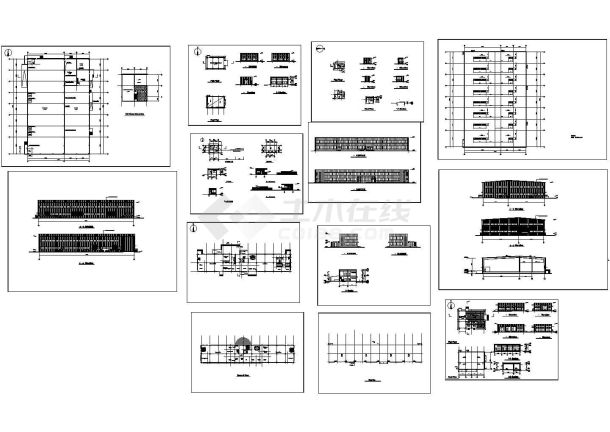 厂房设计_郑州某五金厂单层钢结构厂房建筑设计CAD施工图-图二
