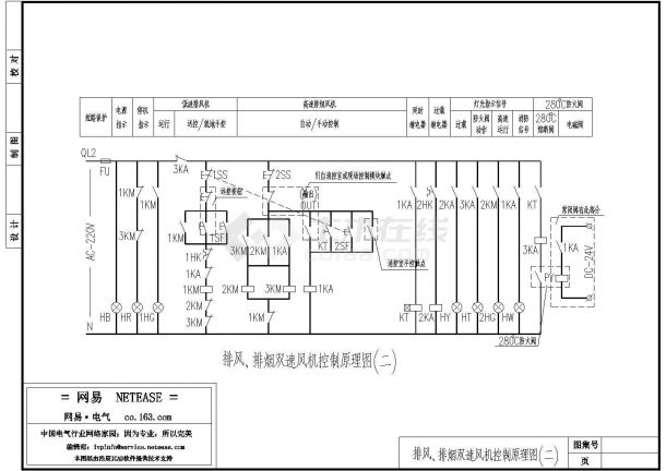 某型号双速风机电气控制原理设计平面CAD图纸-图二