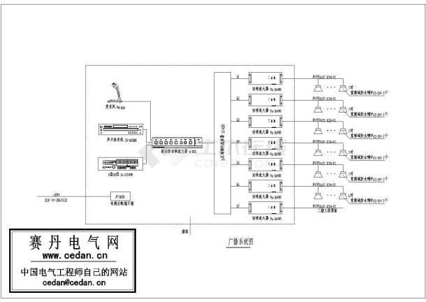 某公园广播系统CAD图-图一