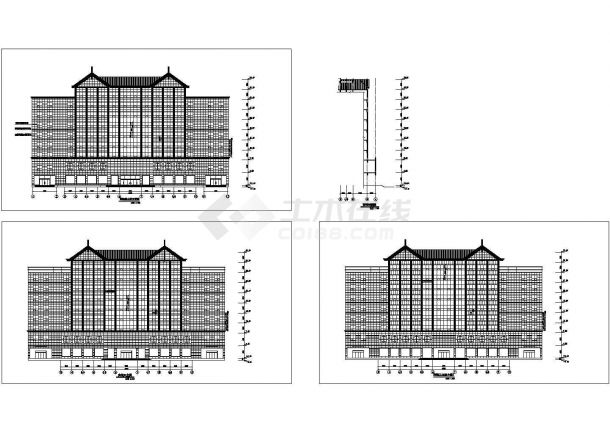 佛山地区某8层高档宾馆立剖面设计CAD施工图-图二