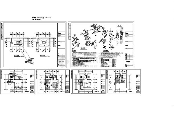 某4层私人别墅给排水施工全套CAD详图-图一