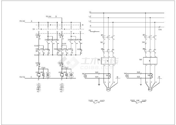 某型号水泵控制原理平面设计CAD图集-图一