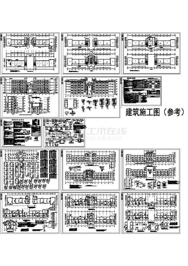 某五层框架结构学校教学楼结构施工图纸-图一