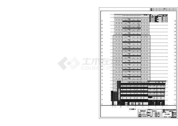 高层塔式框架剪力墙结构住宅办公区规划施工图Cad设计图-图二