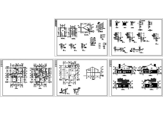 某两层砖混结构农村小别墅设计cad全套建筑施工图（标注详细）_图1