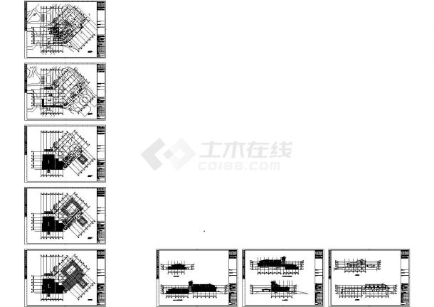 天津杨柳青4层高尔夫俱乐部建筑设计CAD施工图-图一