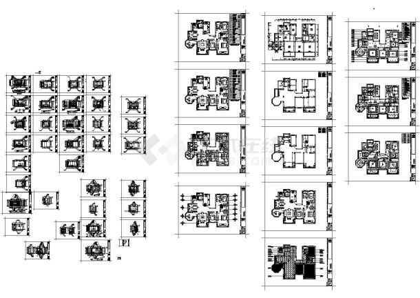 欧式四居室精装样板房施工图-图二