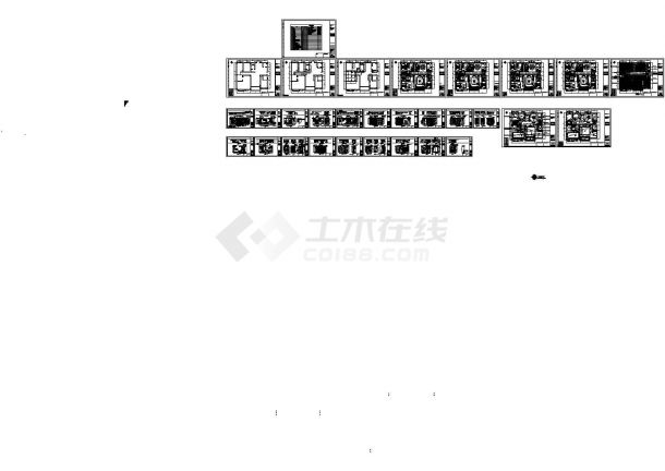 [上海]威尼斯水域现代精装四居室样板房装修施工图-图一