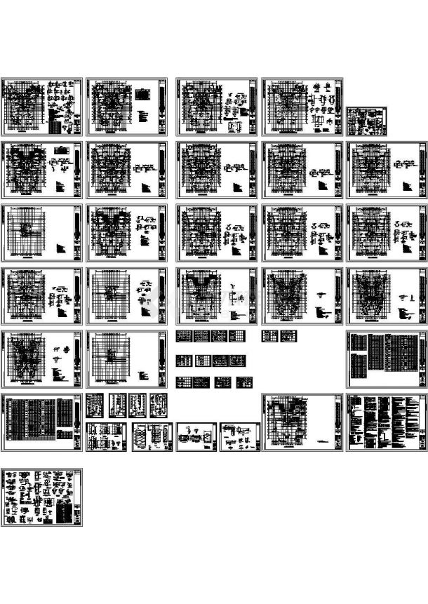 28层高层住宅点式布置结构施工图（CAD）-图一