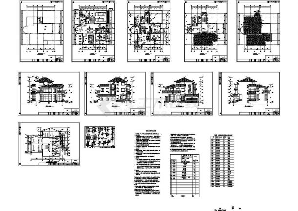 豪华独栋别墅建筑设计施工图纸-图一