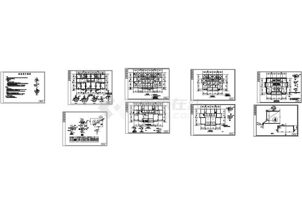 某二层两户双联式别墅设计cad全套建筑施工图（含设计说明，含结构设计，含效果图）-图二