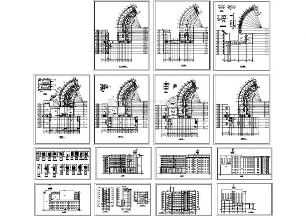 八层酒店建筑全套施工设计图cad施工图设计-图一
