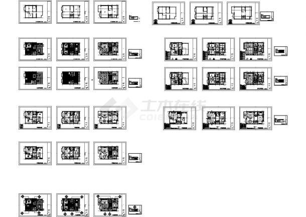 上海精品温馨现代风格三层别墅装修室内设计施工图-图一