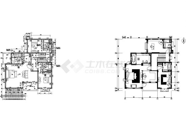 江苏高档欧式古典风格两层别墅样板房室内装修施工图-图二