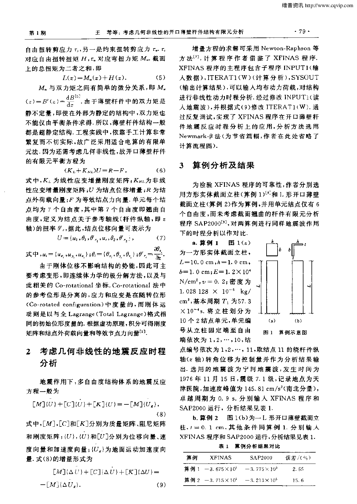 考虑几何非线性的开口薄壁杆件结构有限元分析-图二