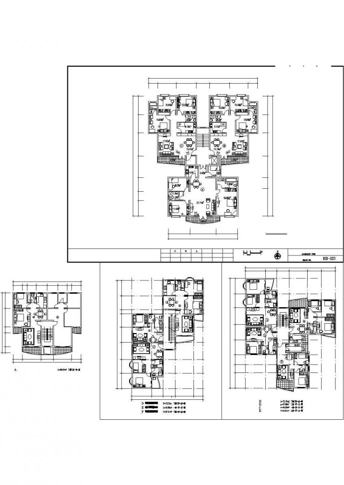怡馨花园住宅平面设计方案CAD图纸_图1