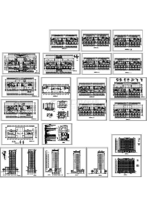 保定市某十六层医院建筑施工Cad设计图-图二