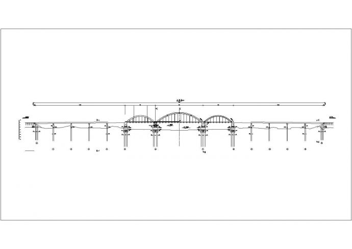某大桥CAD全套图纸51+80+51m钢管砼系杆拱桥拱肋线形_图1