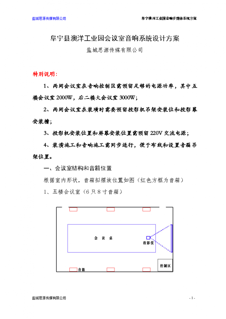 会议室多媒体音响系统方案1-图一