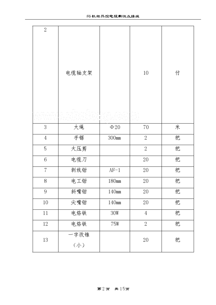 某电厂机组电缆敷设施工组织-图二