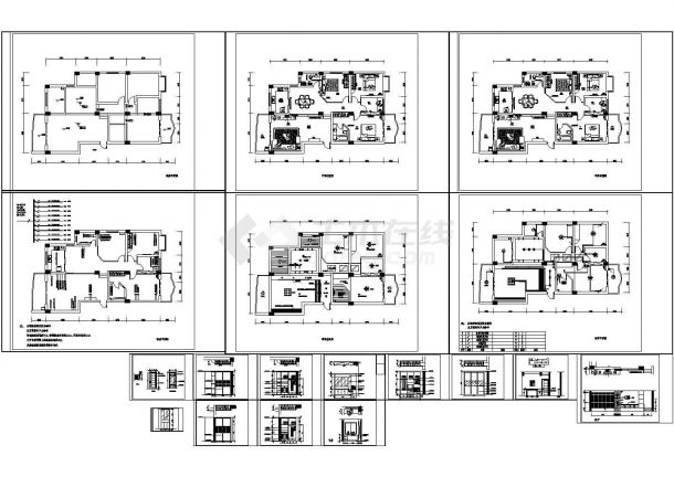 四室两厅设计方案CAD图-图一