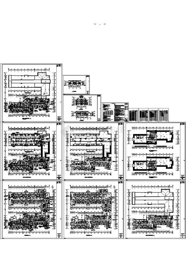 【南京】某医院病房楼暖通施工平面设计方案图-图一