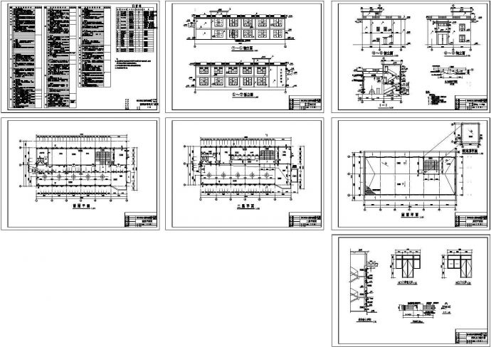 厂房设计_2层泵站主厂房土建施工设计CAD图【平立剖 各部分构造作法表】_图1