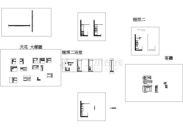 [上海]某中央公寓四居室样板房家装施工图-图二