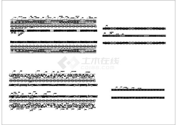 某绿化设计标准段CAD完整详细剖面图纸-图一