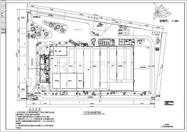 某厂区门禁监控布置CAD设计构造完整平面图-图一