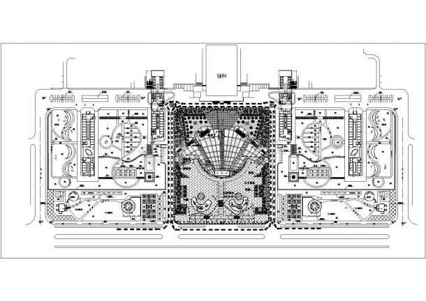 某广场规划设计CAD节点完整构造总平面图-图一