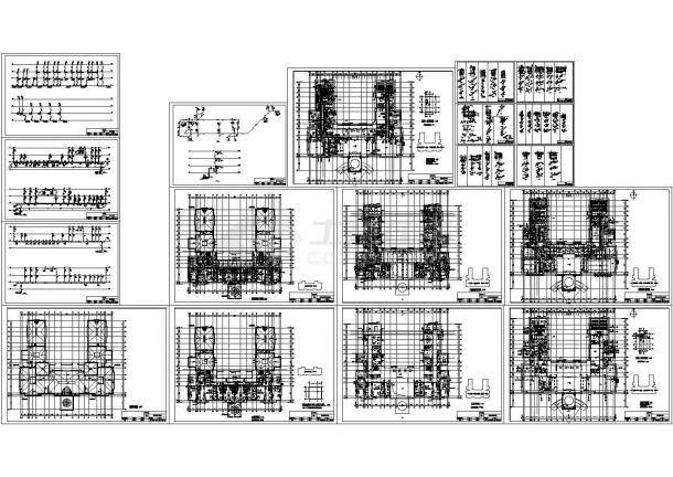 办公楼设计_精选十五套酒店办公楼给排水和消防CAD设计图图纸-图一