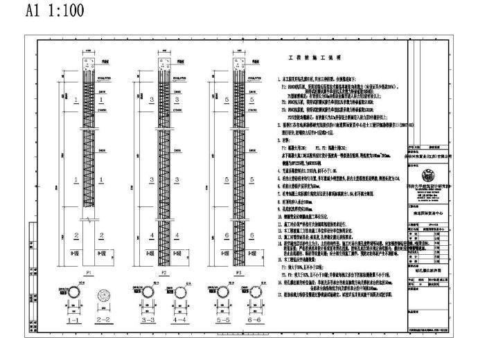 南通国际贸易中心钻孔灌注桩全套非常实用设计cad图纸_图1