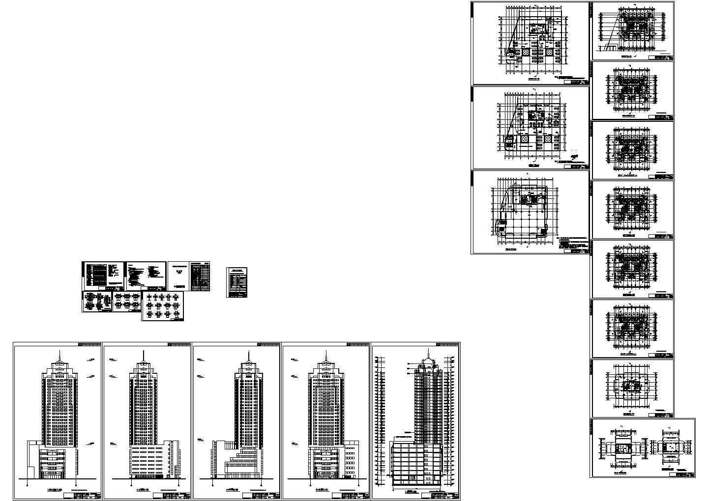 上海某高层建筑楼详细设计施工cad图