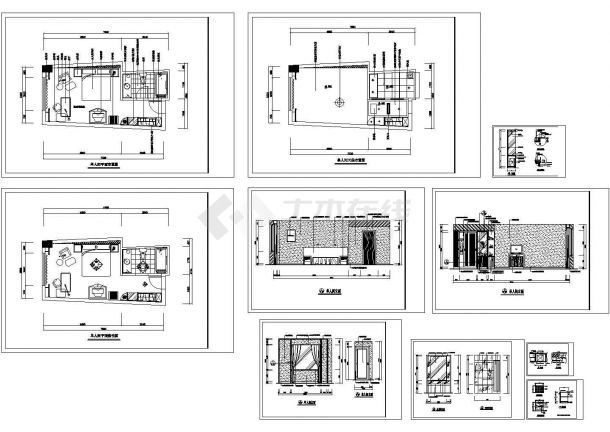 杭州某房地产样板房装修设计CAD施工图-图一