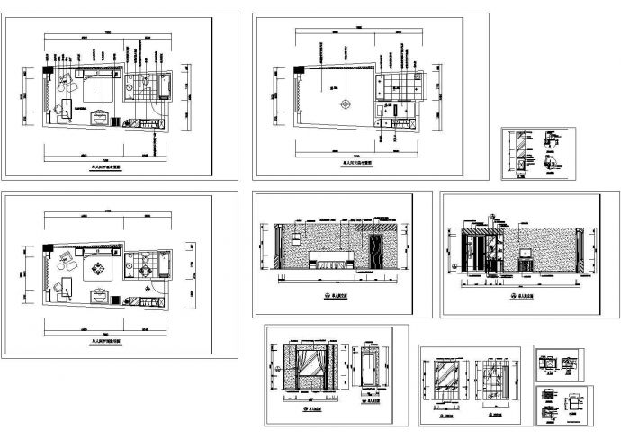 杭州某房地产样板房装修设计CAD施工图_图1