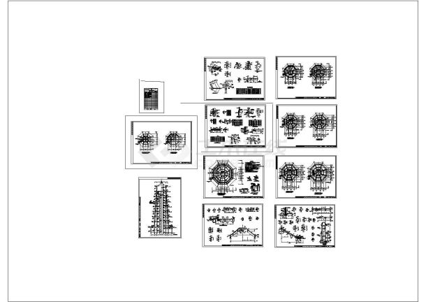 诸暨市城市中心广场景观规划设计CAD全套施工图（中式风格，部分节点图）-图一