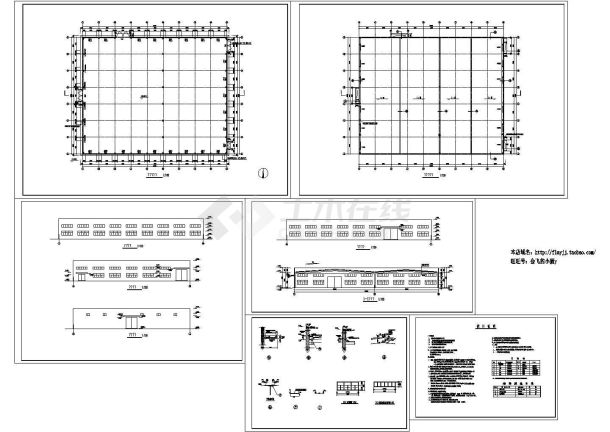 厂房设计_单层2207平米钢结构厂房丙类建筑施工设计图-图一