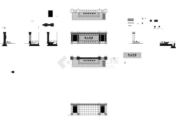 某小区欧式高端景墙施工图大样图-图一