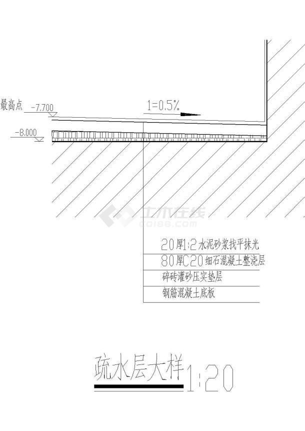 某地建筑疏水层施工全套非常实用设计cad图纸-图一