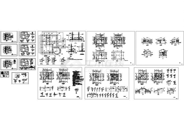 经典别墅全套建筑结构设计CAD图纸-图一