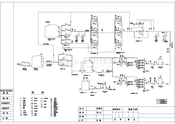 某工程纯水处理工艺设计cad详细施工流程图纸（甲级院设计）-图一