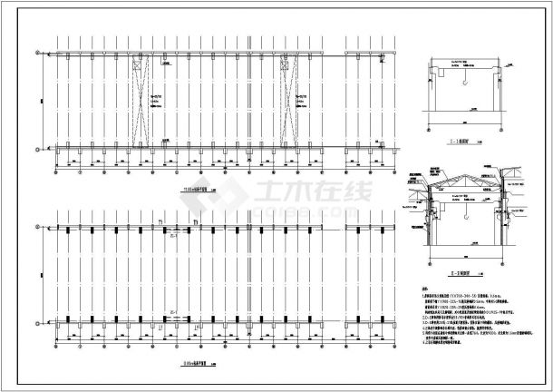 厂房设计_单层钢架车辆厂房建筑CAD图-图一