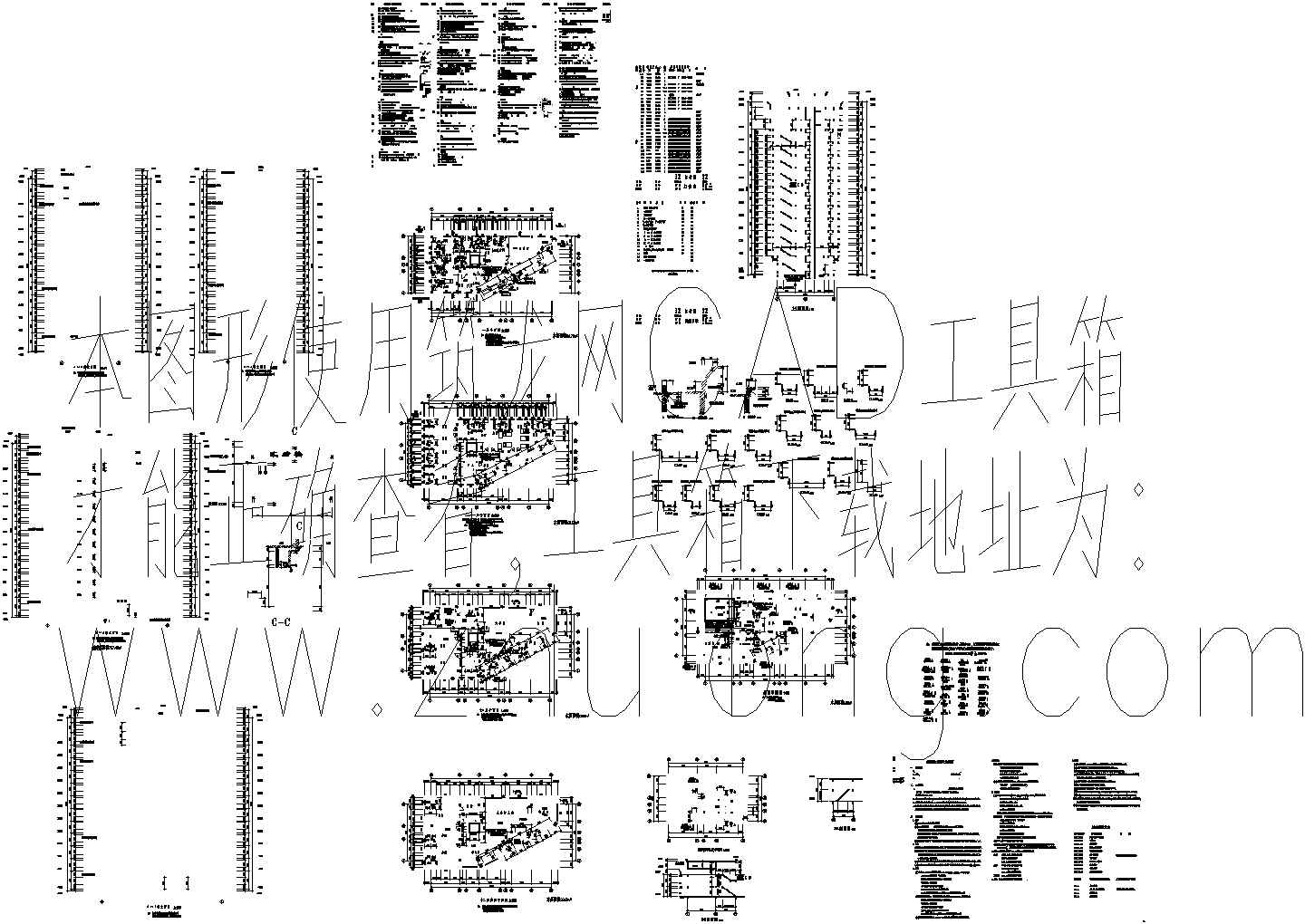 办公楼设计_厂房设计_某十二层厂房办公楼建筑设计施工图，19张图纸