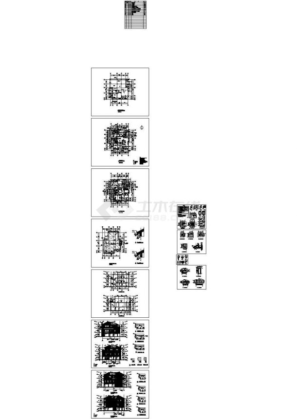 两层框架小别墅结构图（含建施），11张图纸。-图一
