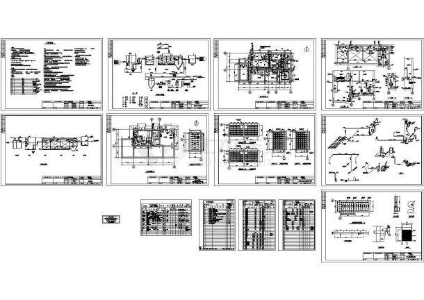 某医院污水处理工程设计cad全套工艺施工图纸（含详细设计计算书）-图一