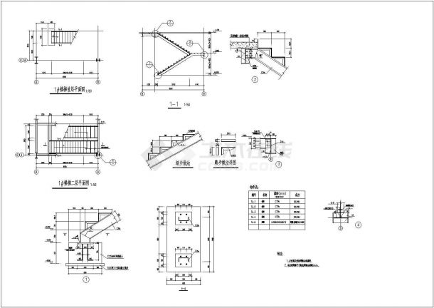 某钢楼梯节点设计CAD构造详图-图一