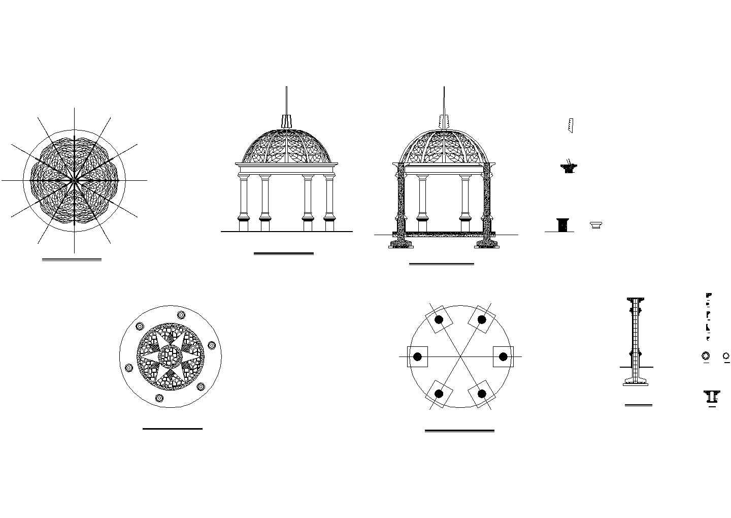 某西欧景观亭子全套结构设计施工图