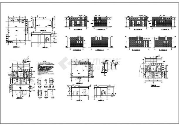 某单层砖混结构公共厕所（46㎡）设计cad全套建筑施工图（含设计说明）-图一
