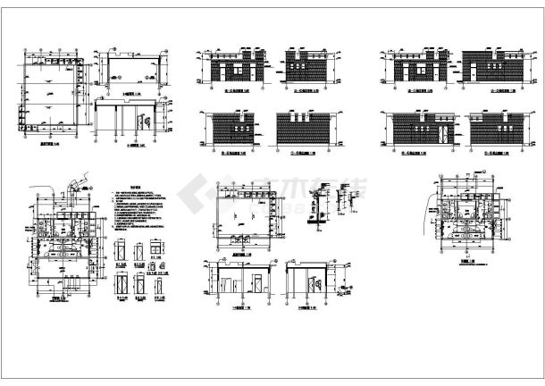某单层砖混结构公共厕所（46㎡）设计cad全套建筑施工图（含设计说明）-图二